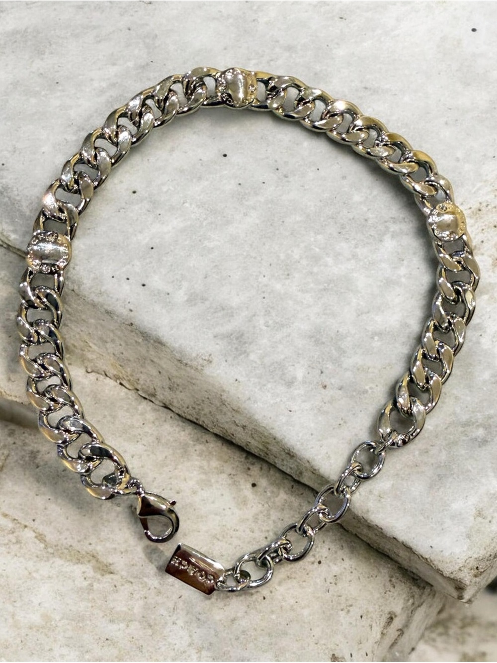 Coach Silvertone curb chain bracelet nwot